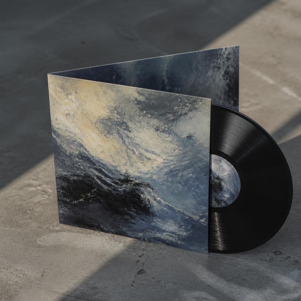 Vinyl record gatefold sleeve with painterly artwork